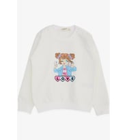 Kız Çocuk Kız Baskılı Pamuklu Sweatshirt