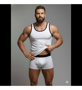Mulvxbrf Brf02 Erkek Beyaz Tank Top Boxer Takım (Mulvix)