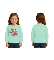 Unisex Labubu Baskılı Çocuk Swaetshirt 3 İplik Şardonlu (Mint Yeşili)