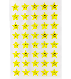 Sticker Kabartmalı A4 boyutunda Stiker Defter, planlayıcı etiket - (Lim029) - Gülen Yıldız