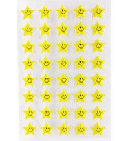 Sticker Kabartmalı A4 boyutunda Stiker Defter, planlayıcı etiket - (Lim029) - Gülen Yıldız
