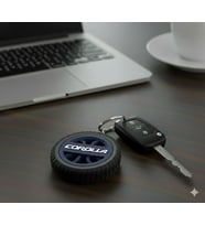 Toyota Uyumlu Özel Tasarım Araba Anahtarlığı - Premium Hafif ve Dayanıklı Anahtarlık (Mavi)