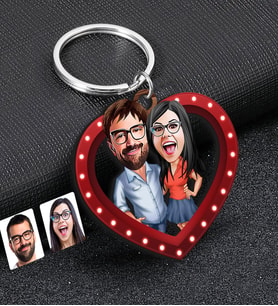 BK Gift Kişiye Özel Sevgili Temalı Karikatürlü Ahşap Anahtarlık, Sevgiliye Hediye, Doğum Günü Hediyesi, Sevgililer Günü Hediyesi