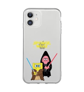 Iphone 11 Uyumlu Sunger Bob Star Wars Desenli Şeffaf Telefon Kılıfı