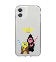 Iphone 11 Uyumlu Sunger Bob Star Wars Desenli Şeffaf Telefon Kılıfı