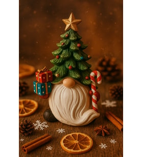 2026 Yılbaşı Noel Baba Çam Ağacı El Boyama Biblo 19 Cm – Premium Yılbaşı Dekor Koleksiyonluk Hediye