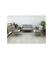 OPAL 2+1+1 (GRİ) Metal Gövde Balkon-bahçe-kafe,çay Seti,koltuk Takımı,oturma Grubu,ofis Koltuğu
