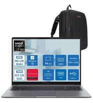 Asus Expertbook P3 PM3406CKA Ryzen Aı 7-350 80GB Ddr5 512GB SSD Radeon 860M 14.0-Inch, Wuxga (1920 x 1200) 300NITS WIN11HOME Taşınabilir Bilgisayar PM3406CKAH22+ZETTAÇANTA