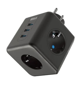 River World 2 USB Girişli ve 3 Priz Girişli Termal Akım ve Çocuk Korumalı Isıya Dayanıklı Küp Priz