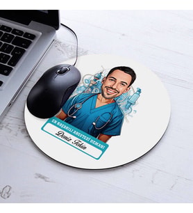 Kişiye Özel Hediye Karikatürlü En İyi Erkek Anestezi Uzmanı Mousepad
