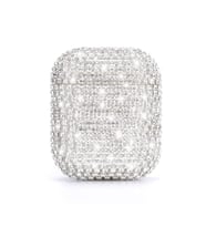 Microsonic AirPods 1. Nesil / 2. Nesil Kılıf Diamond Swarovski Görünümlü Taşlı Gümüş (Gümüş)