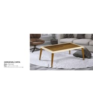 Orta Sehpa 17602 OSM ÇERÇEVE Model Parlak Ceviz Krem Kayın retro ayak EL Yapım (Ceviz Rengi)