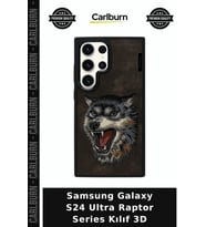 Samsung Galaxy S24 Ultra Raptor Series Kılıf 3D Esnek Yapı Kamera Korumalı Kurt Desenli