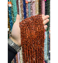 Red Jasper Taşı 3x5mm Çift Delikli Dizi