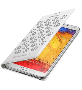 Galaxy Note 3 ile Uyumlu Moschino Flip Wallet  Kılıf Beyaz-Gri EF-EN900BSEGWW