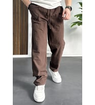 Erkek Baggy Kalıp Pantolon Kahverengi Edw130