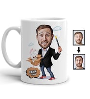 Kişiye Özel Hokkabaz Karikatürlü Kupa Bardak