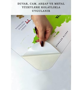 Eğitici Dünya Haritası Dünya Atlası Çocuk Ve Bebek Odası Duvar Sticker-60x105-3792