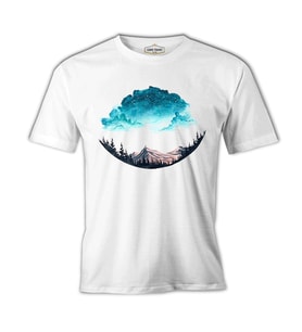 Earth Under Clouds Beyaz Erkek Tshirt