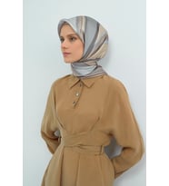 Armine Saf İpek Sura Eşarp-2026 İlkbahar-Yaz- 951400D (A.Gri)