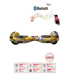 CityMate Elektrikli Kaykay Hoverboard 6.5 Inch scooter  Desenli Akıllı Denge - D25