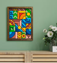 BK Gift Otel Odası Konseptli Doğal Masif Ahşap Çerçeveli Tablo 30x40cm-23