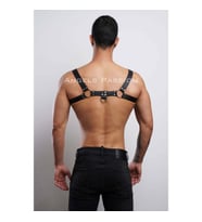 Erkek Bulldog Harness, Deri Göğüs Aksesuar, Deri Erkek Fantazi Giyim (Siyah)