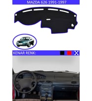 Mazda 626 1991-1997 Için Uygun Torpido Koruma Halısı Siyah Kenar Renk Mavi