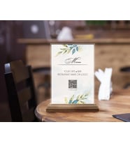 BK Gift Restoran & Cafe & Barlara Özel Ahşap Standlı Pleksi QR Kod Menü, Cafe&Bar için QR kodlu Tabela, QR kodlu Masa Dekoru-12