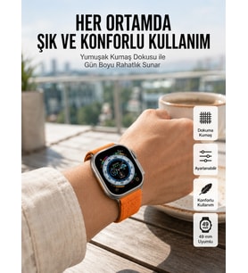 Ultra Max Kordon Kilitli Akıllı Saat Amoled Ekran Titreşimli Çağrı Cevaplayabilen