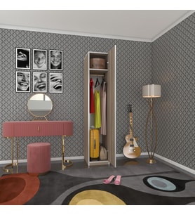 Kenzlife gardırop öğrenci dolabı tek kapılı kasımpatı crd 180*35*42 crd gardolap dolap ofis (Karışık)