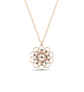 Yaşam Çiçeği 925 Ayar Gümüş Kadın Kolye (Rose)