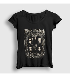 Presmono Kadın Siyah Tribute Black Sabbath T-Shirt 18613tt