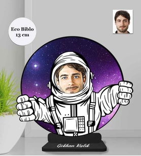 Kişiye Özel Astronot Erkek Ahşap Eco Biblo -3