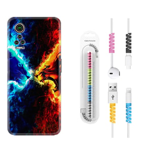 General Mobile GM 21 Pro GM 22 Pro Plus Kılıf Kablo Koruma Spiral Silikon Red Blue Leon 1714