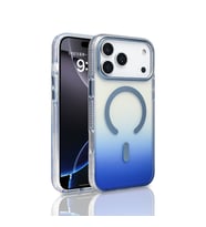 Apple iPhone 17 Pro Max Uyumlu Kılıf M-safe Şarj Özellikli Transparan Renk Geçişli Zore Toros Kapak (Mavi)