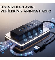 Süper Hızlı 4 Port USB 3.0 Hub - 30cm Kablolu