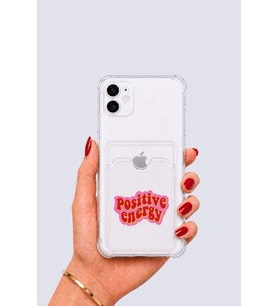 iPhone 12 Kartlıklı Pozitif Enerji Desenli Kılıf - GLST7517-4963
