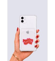 iPhone 12 Kartlıklı Pozitif Enerji Desenli Kılıf - GLST7517-4963
