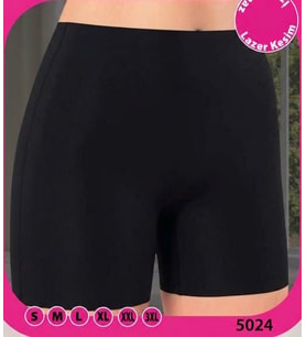 Siyah Kadın Yüksek Bel Kısa Paçalı Toparlayıcı Korse Şort S-3XL 5024