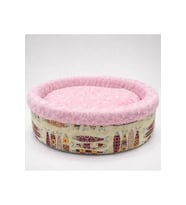 Yumuşak Peluş Simit Yatak, Pembe, 50x50x15 cm