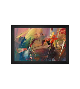 Soyut Şekiller Motifli Kanvas Tablo 50 x 70 cm Siyah Çerçeve