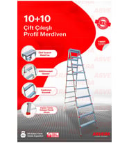 ASVERA 10+10 ÇİFT ÇIKIŞLI PROFİL MERDİVEN (Gri)