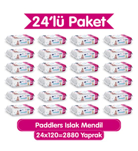 Paddlers Islak Mendil 2880 Yaprak (24 Paket x 120’li) – Koli