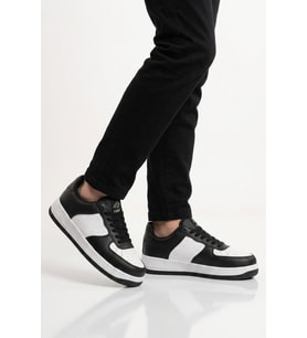 Cool Siyah Bağcıklı Kalın Tabanlı Unisex Yürüyüş ve Spor Ayakkabı Sneaker Pekin Kısa