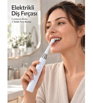 Lexroo Günlük Ağız Bakımı İçin 5 Modlu Şarj Edilebilir Beyaz Elektrikli Diş Fırçası