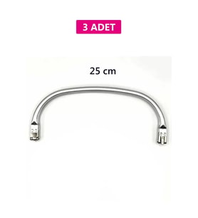 Gizli Metal Mango Çanta Bursu - 3 Adet - 25 cm - Metal Çanta Aparatı Çanta Aksesuarı