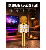Mey İthalat® Taşınabilir Bluetooth Karaoke Mikrofon: Hafıza Kart Girişli, Etkileyici Performans