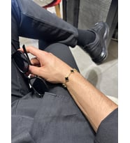 van cleef model erkek kararmaz çelik bileklik