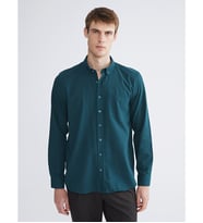 LCWAIKIKI Classic Petrol Regular Fit Uzun Kollu Armürlü Erkek Gömlek